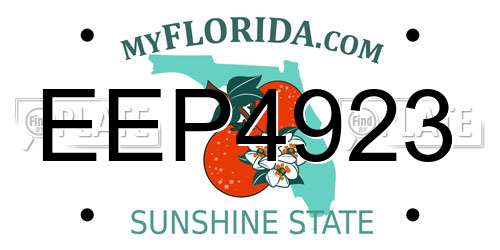 EEP4923 Florida License Plate