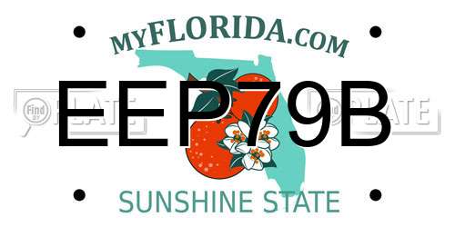 EEP79B Florida License Plate