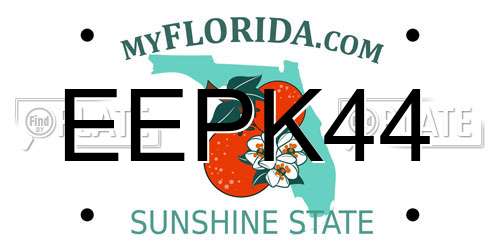EEPK44 Florida License Plate