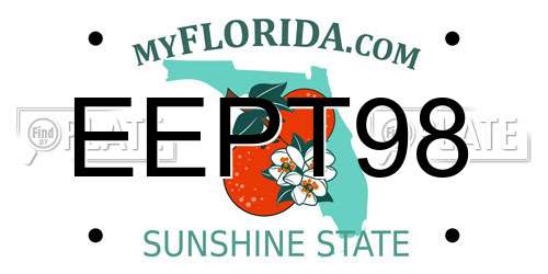 EEPT98 Florida License Plate