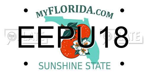 EEPU18 Florida License Plate