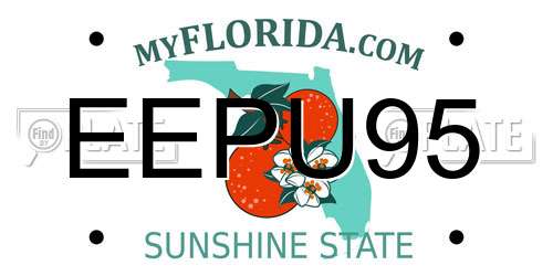 EEPU95 Florida License Plate
