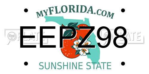 EEPZ98 Florida License Plate
