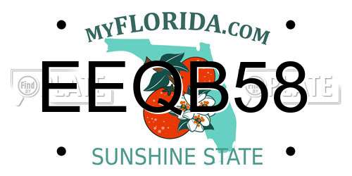 EEQB58 Florida License Plate