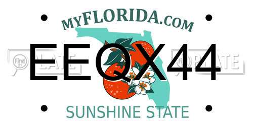 EEQX44 Florida License Plate
