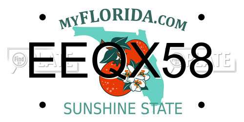 EEQX58 Florida License Plate