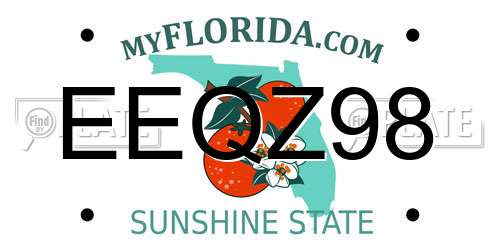 EEQZ98 Florida License Plate