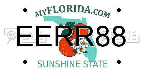 EERR88 Florida License Plate
