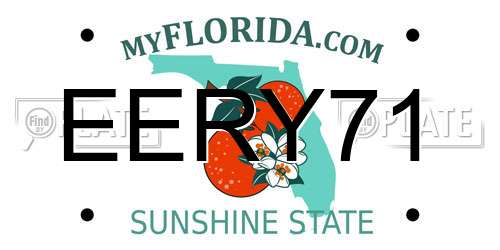 EERY71 Florida License Plate