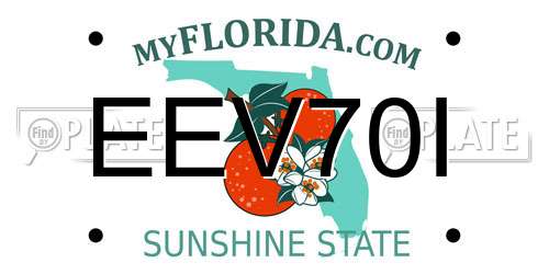 EEV70I Florida License Plate