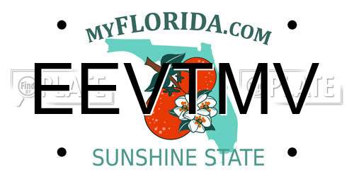 EEVTMV Florida License Plate