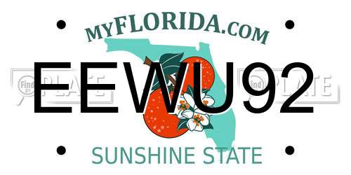 EEWU92 Florida License Plate