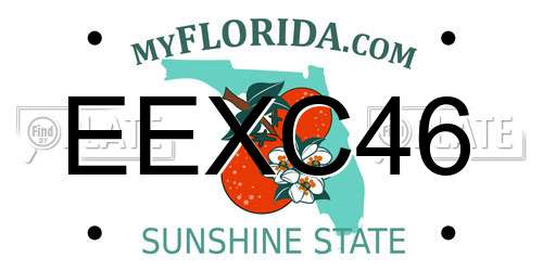 EEXC46 Florida License Plate