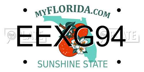 EEXG94 Florida License Plate