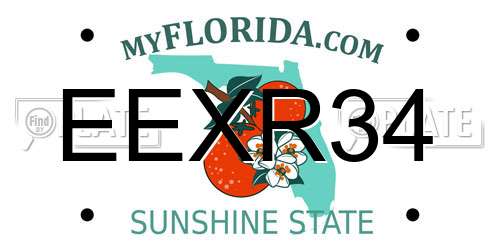 EEXR34 Florida License Plate