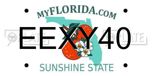 EEXY40 Florida License Plate