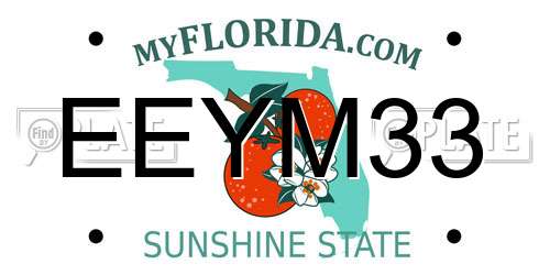EEYM33 Florida License Plate