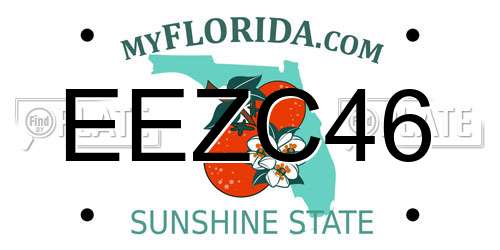 EEZC46 Florida License Plate