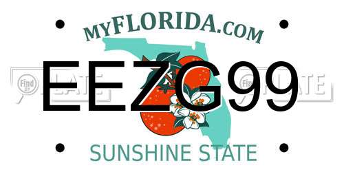 EEZG99 Florida License Plate