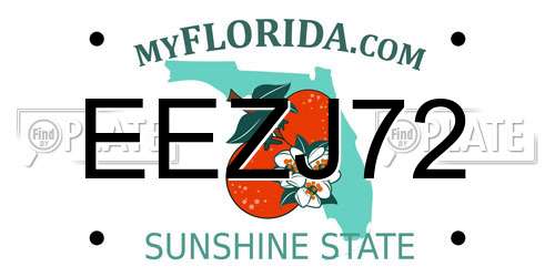 EEZJ72 Florida License Plate