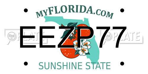 EEZP77 Florida License Plate