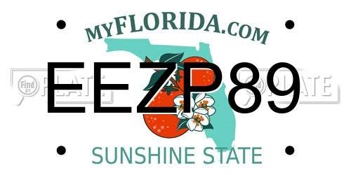 EEZP89 Florida License Plate