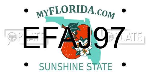 EFAJ97 Florida License Plate