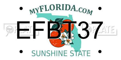 EFBT37 Florida License Plate