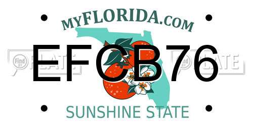 EFCB76 Florida License Plate