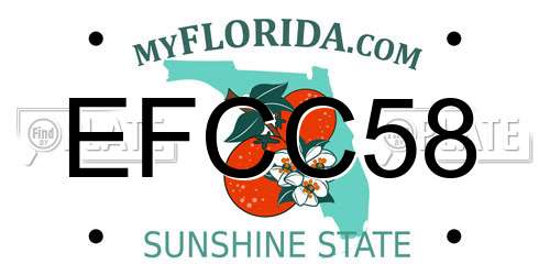 EFCC58 Florida License Plate