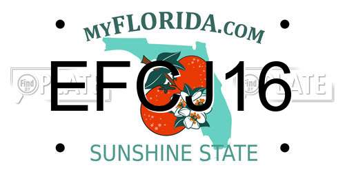 EFCJ16 Florida License Plate