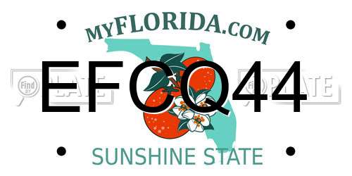 EFCQ44 Florida License Plate