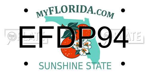 EFDP94 Florida License Plate