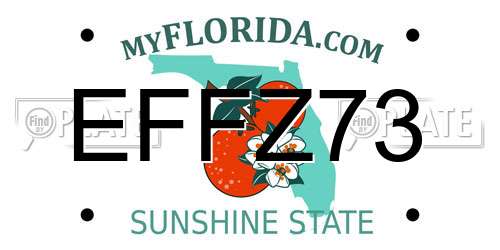 EFFZ73 Florida License Plate