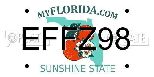 EFFZ98 Florida License Plate