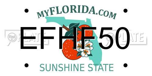 EFHF50 Florida License Plate