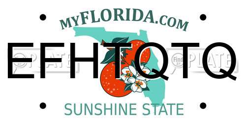 EFHTQTQ Florida License Plate