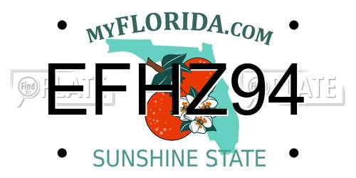 EFHZ94 Florida License Plate