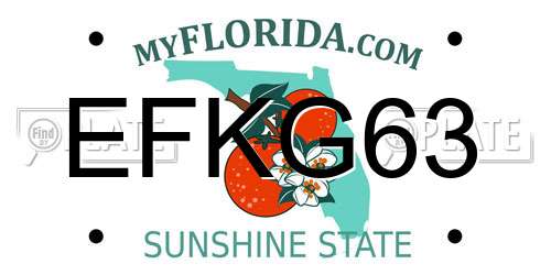 EFKG63 Florida License Plate