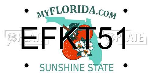 EFKT51 Florida License Plate