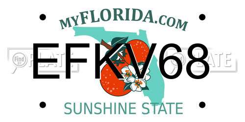 EFKV68 Florida License Plate
