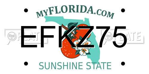 EFKZ75 Florida License Plate