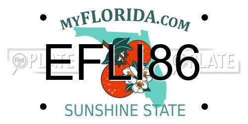 EFLI86 Florida License Plate