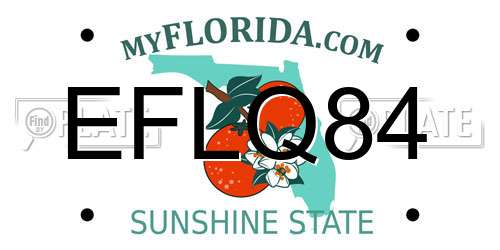 EFLQ84 Florida License Plate