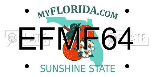 EFMF64 Florida License Plate