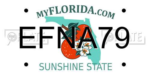 EFNA79 Florida License Plate