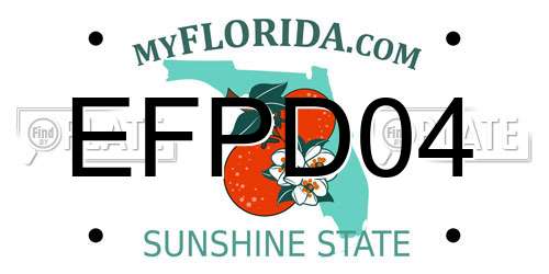 EFPD04 Florida License Plate