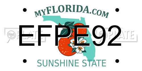 EFPE92 Florida License Plate
