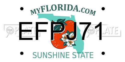 EFPJ71 Florida License Plate