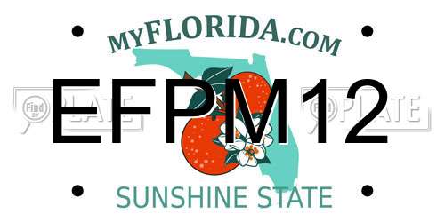 EFPM12 Florida License Plate